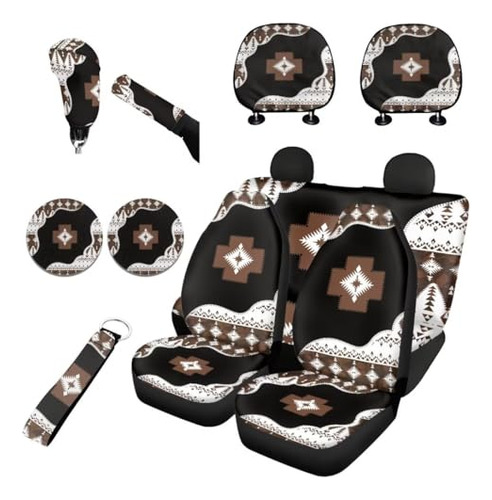 Horeset Native Aztec Ethnic Africa Car Seat Cushion Full Set