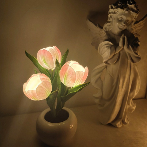 Imagen 3 de 10 de Tulip Flower Light Lámpara De Maceta De Tulipán De Simulació