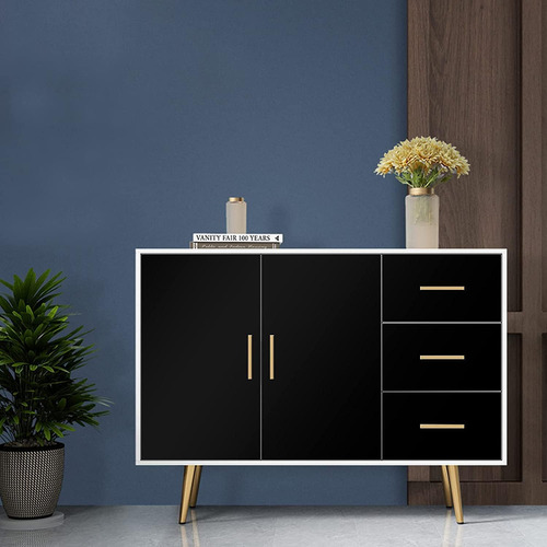 Practicalws 15.7inch×984.2inch Black Wallpaper Solid Colo...