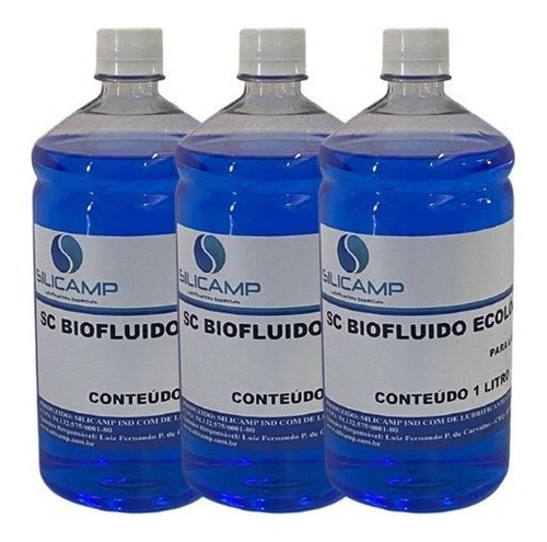 03 Bio Fluido P/ Lareira Ecológica Biofluido Frasco 1 Litro