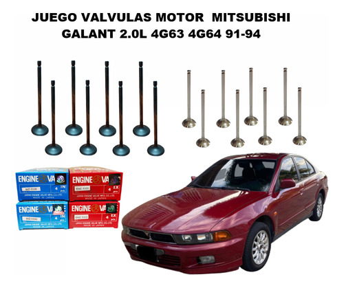 Juego Valvulas Motor  Mitsubishi Galant 2.0l 4g63 4g64 91-94