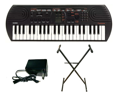 Combo Teclado Casio Sa81 + Soporte Tijera + Fuente Nin# Prm