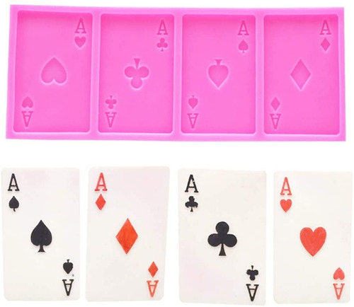 Molde Silicona Cartas Poker Naipe Fondant Porcelana Chocolat