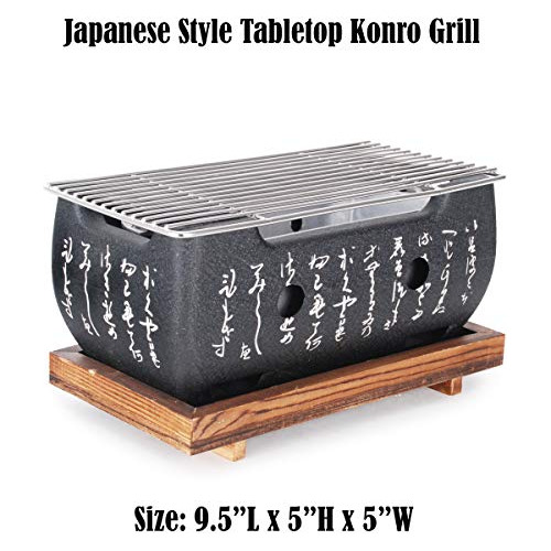 Parrilla De Carbón Japonesa De Mesa De Aluminio Shichi...