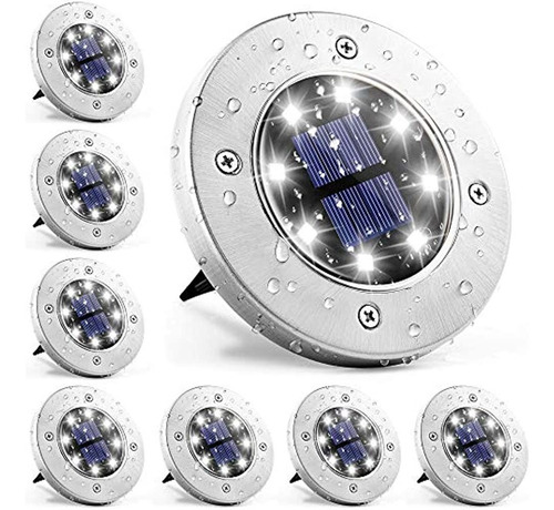 Solpex - Paquete De 8 Luces Solares Para Suelo, 8 Luces Led 