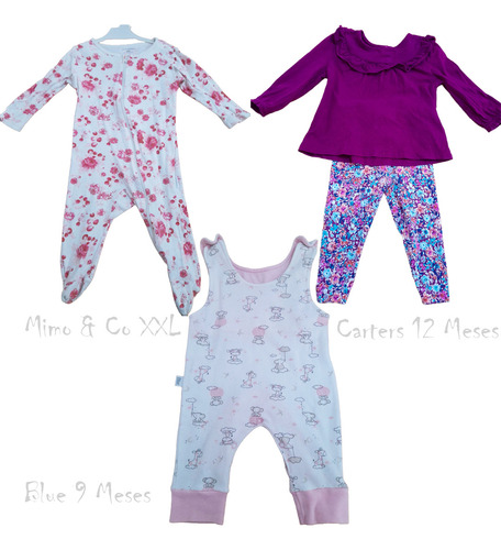 Set X3 Enterito Mimo Carters Y Blue Para Bebe