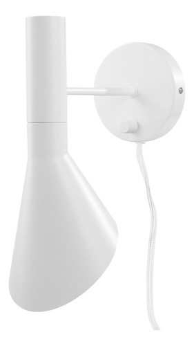 Lámpara De Pared Para Recámara Cn Apagador Y Clavija Ml-2460 Color Blanco Illux