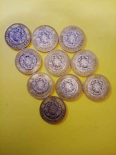 Lote 8 Monedas $10 N. Pesos Centro De Plata Años 92, 3  4  5