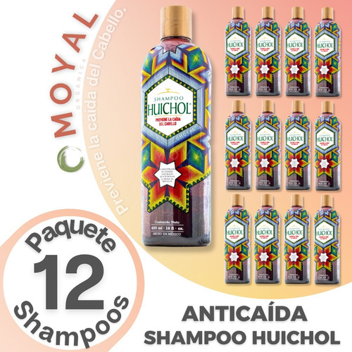 Paquete 12 Piezas Shampoo Huichol Original Anticaída Cabello