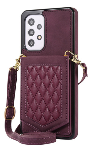 Funda De Piel Tipo Cartera Con Cordón Rfid Crossbody For Sa