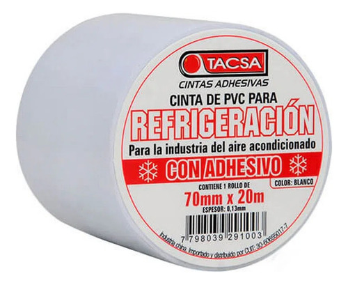 Cinta Refrigeración Tacsa Con Adhesivo 70 Mm X 20m X 5 Uni