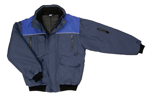 Campera Trabajo Tela Tracker Azul Matelaseada E Impermeable