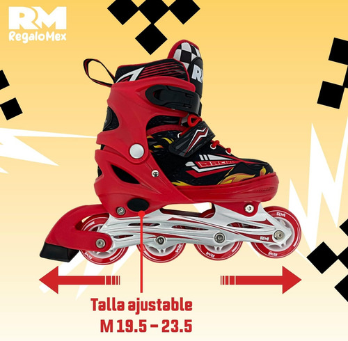 Patines En Linea Ajustables 19.5-23.5 Deportivos De Aluminio