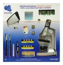 Comprar Microscopio Galileo Tmpz-c1200 1200x Aumentos Con Proyector Luz + Muestras Accesorios Completo Color Plateado