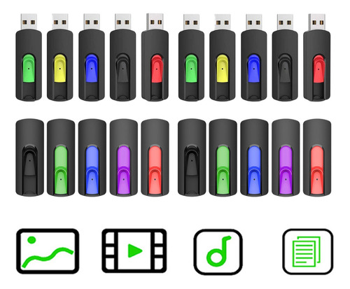 Kit De Memorias Usb Topesel 2.0 De 32gb, 20 Piezas