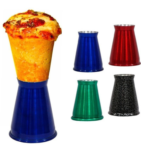 Kit 40 Suportes Alumínio Colorido Pizza Cone Medio Gastrobel