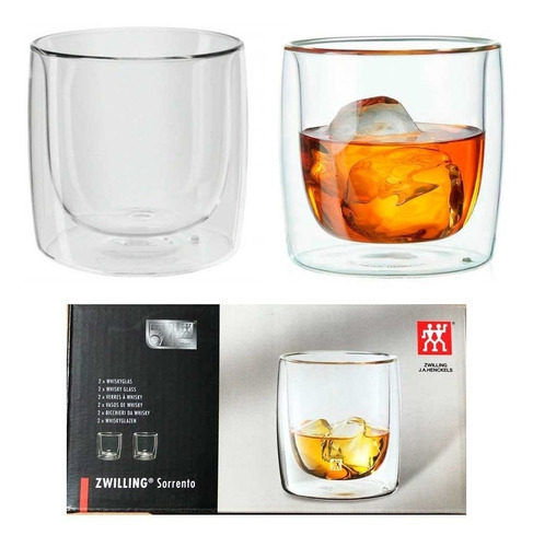 Jogo 2 Copos De Whisky Vidro Duplo 266ml Sorrento Zwilling