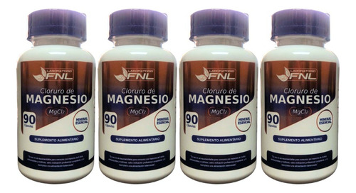 Cloruro De Magnesio Fnl 500 Mg 90 Cápsulas Pack 4 Frascos Df