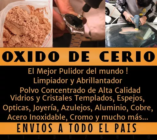 Oxido Cerio 500g Pule Vidrios Parabrisas Cristales Espejos