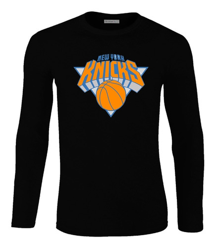 Camiseta Manga Larga New York Knicks Logo Basquet Hombre Lbo