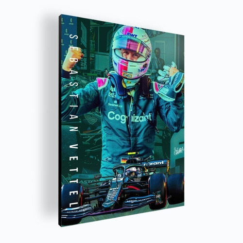 Cuadro Decorativo Moderno Sebastian Vettel 30x42 Mdf