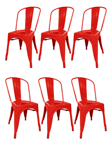 Sillas Tolix X6 C - Desillas Estructura De La Silla Tono Rojo