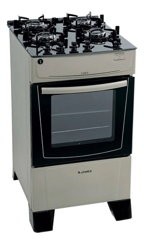 Cocina A Gas James 4 Hornallas Mesasda Vidrio C690v Titanium