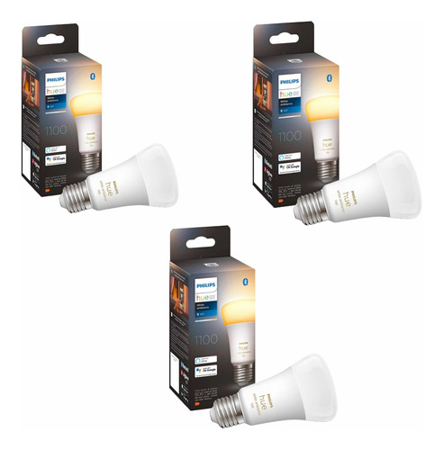 Pack 3 Philips Hue White Ambience Calido~frio E27 Bt 1100lm