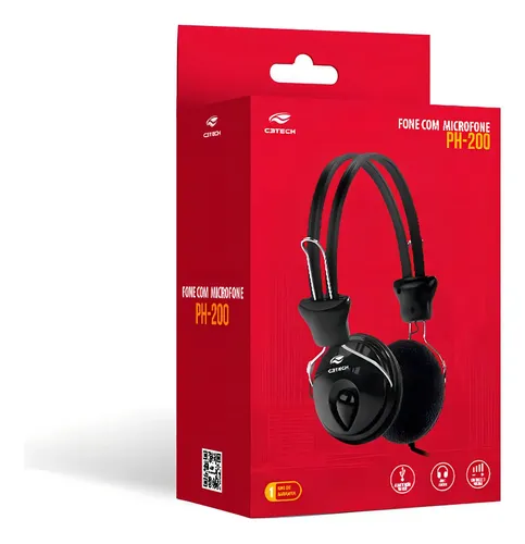Fone De Ouvido C3tech Mic Usb Tricerix Ph-200bk | MercadoLivre