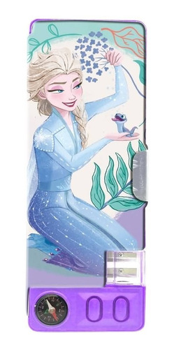 Cartuchera Mecánica Escolar Frozen Anna Elsa Infantil Utiles