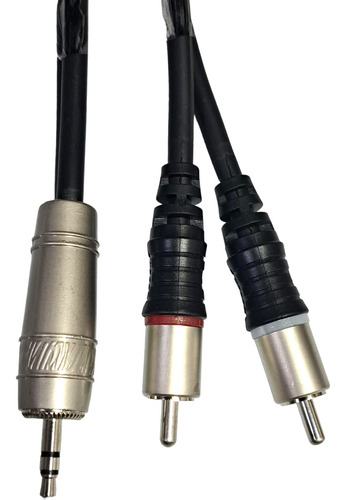 Imagen 1 de 2 de Cable Spica A Rca Conectores Metalicos  Bronceados