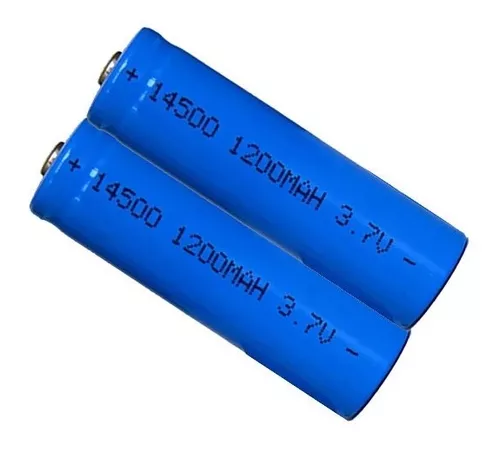 2 Pilas Aa De Litio Recargables 14500 C/teton 3.7v 1200 Mah