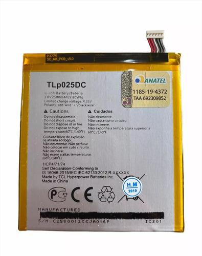 Flex Carga Bateria Tlp025dc Ot 8050d Alcatel One Touch Pixi