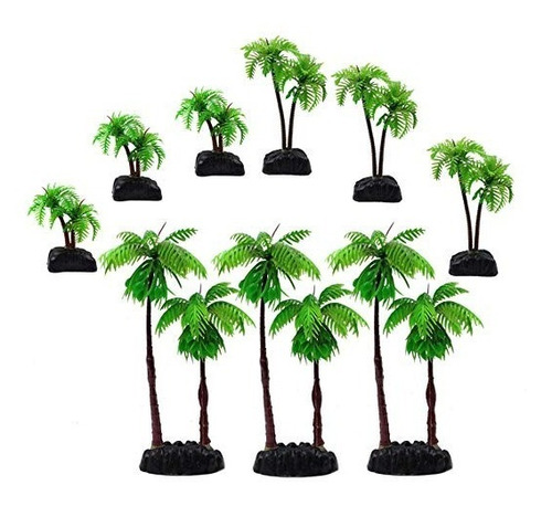 M2cbridge 9pcs Plástico Coco Árbol Acuario Plantas Ornamenta