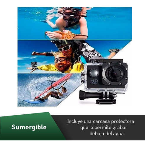 Oferta! Camara Deportiva Hd 1080p Sumergible + Garantia!