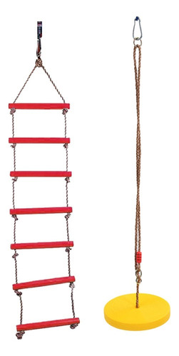 2x Juguete De Niños Columpio Con Cuerda Escalada Árbol