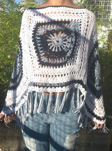 Poncho Artesanal Crochet Verano