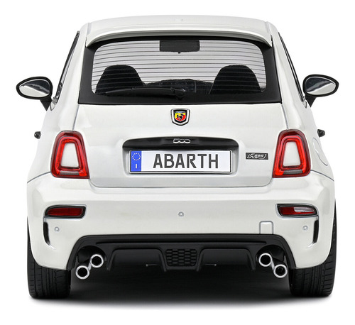 Miniatura Fiat 500 (f595) Abarth 2022 Branco Ghiaccio 1:18 Solido
