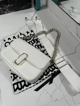 Comprar Marc Jacobs Clutch The Shoulder Cuero Plata Blanco Lisa Níquel Beige