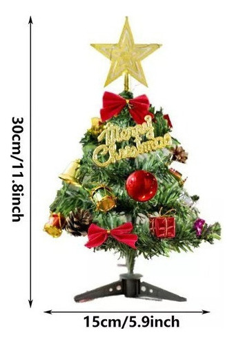 Mini Árbol De Navidad Con Luz Led Y Adornos Colgantes 2024