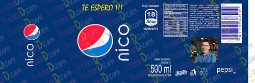  Etiqueta De Pepsi Digital Imprimible Personalizada