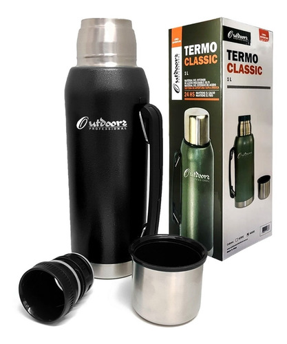 Imagen 3 de 10 de Termo Acero Inoxidable Outdoors 1 Litro Manija 24hs Cuotas
