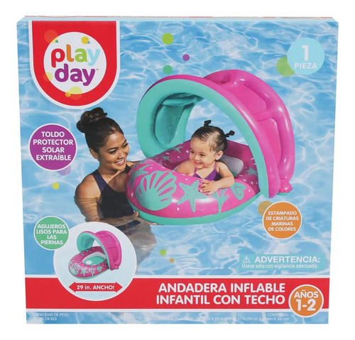 Inflable Andadera Con Techo Infantil Salvavidas Bluescape