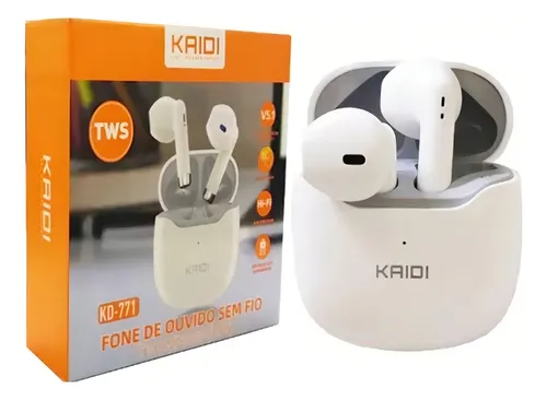 comprar Fone De Ouvido sem fio Bluetooth 5.1 Kaidi Kd771 cor Branco