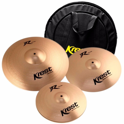 Kit Pratos Bateria Krest Bronze B8 Rset1 14 16 20 C/ Bag