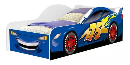 Cama Infantil Carro de Corrida Menino Azul