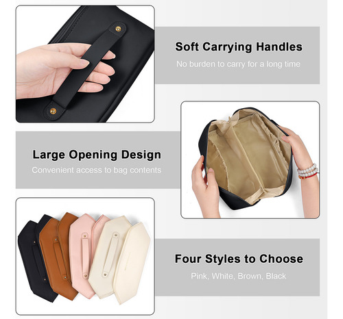 Cosmetiquera Neceser Estuches De Maquillaje Bolsa Viaje Color Negro