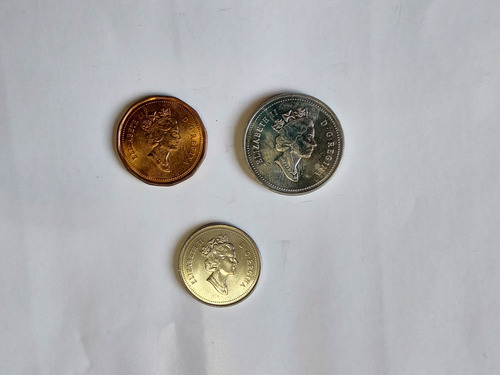 3 Monedas Canadá 1-5-10 Cents 1997(bb126 (Usado)