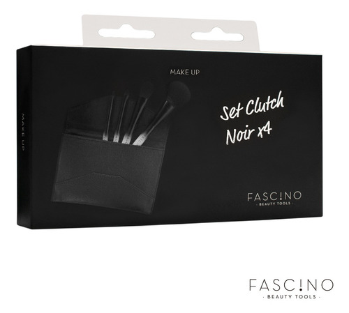 Imagen 10 de 10 de Set 4 Brochas Y Pinceles Make Up Crueltyfree+clutch Fascino