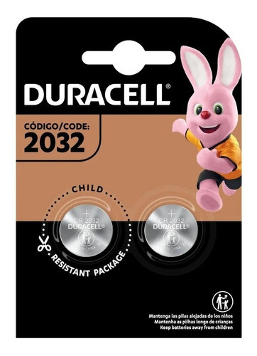 Cartela 2 Pilha Bateria Cr 2032 Duracell 3v Lithium Moeda